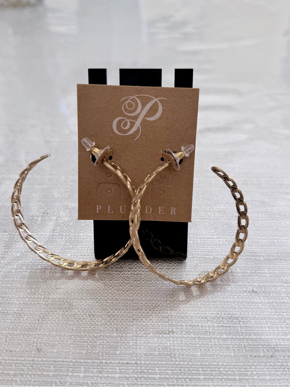 Plunder Gold Chain-Link Hoop Earrings